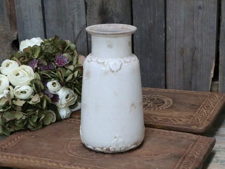 Marcy vase m. fransk dekor. H26Ø14 cm
