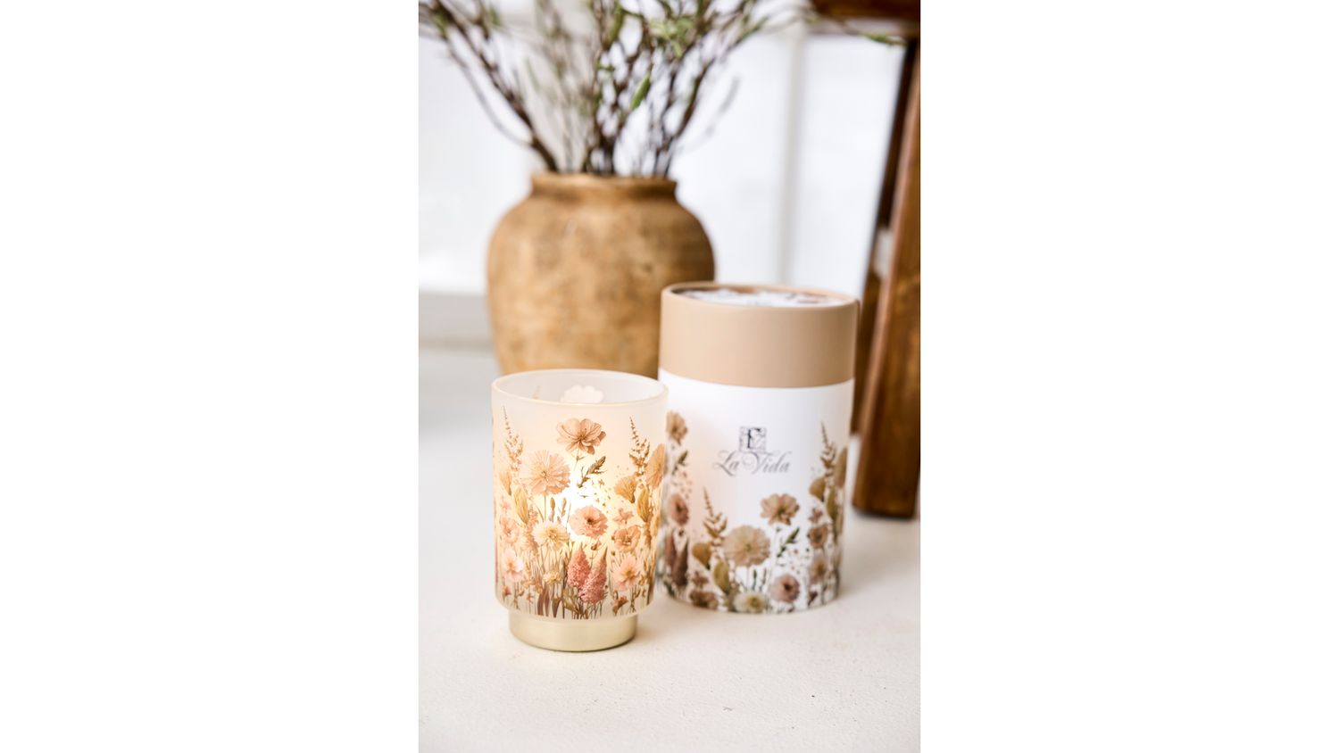 Glas  Led Flower. Kommer i smuk gaveæske