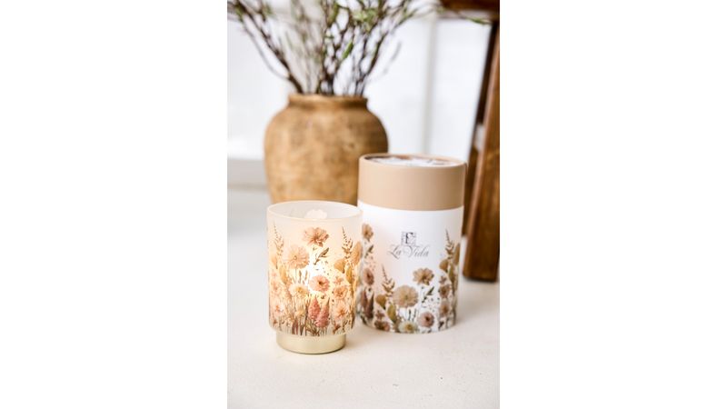 Glas  Led Flower. Kommer i smuk gaveæske