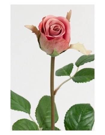 Dekorationsblomster - Rose på stilk, rosa. H50 cm