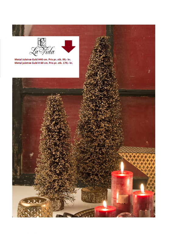 Metal juletræ i Guld H60 cm