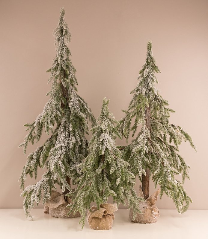 Pynte juletræ m. sne H70x35x35 cm