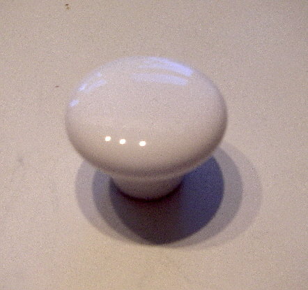 Hvid porcelæns knop Ø3 cm