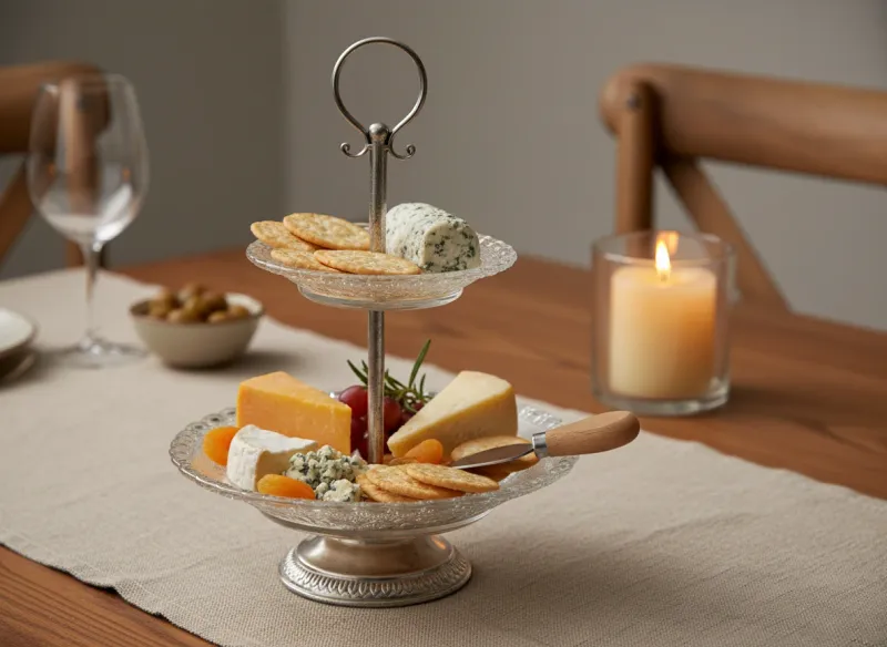 Køkken opsats etage m. 2 glasfad