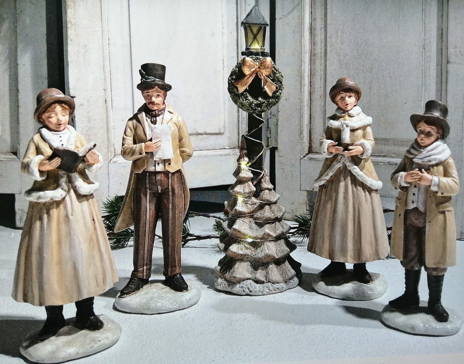 Julekor, 5 dele H26 cm.