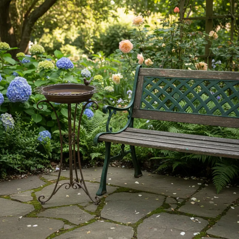 Fuglebad på fod H76B39 cm