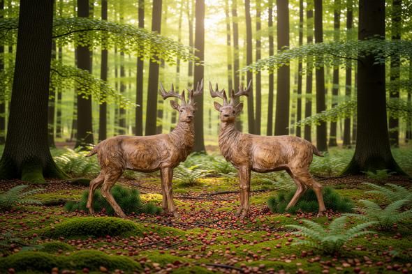 Rensdyr 45 cm høj. Højre vendt.