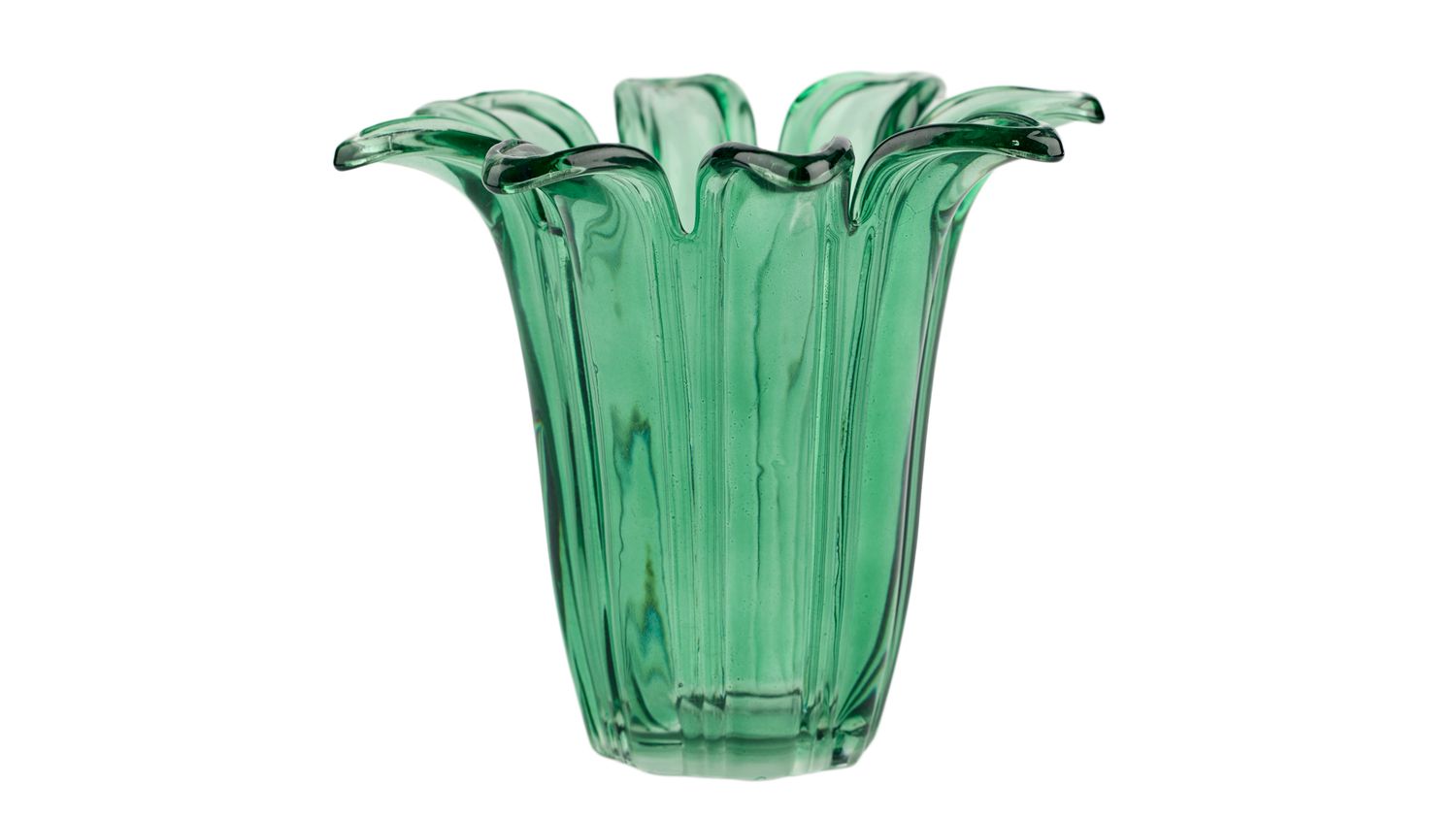 Vase Flower. Grøn glas.