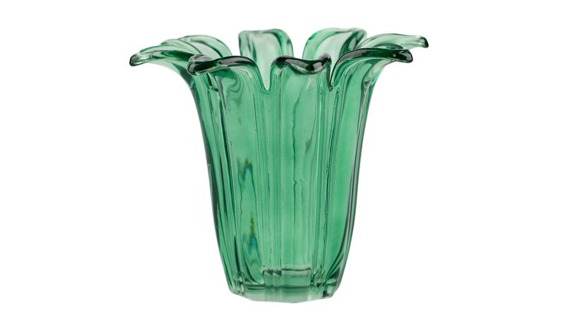 Vase Flower. Grøn glas.