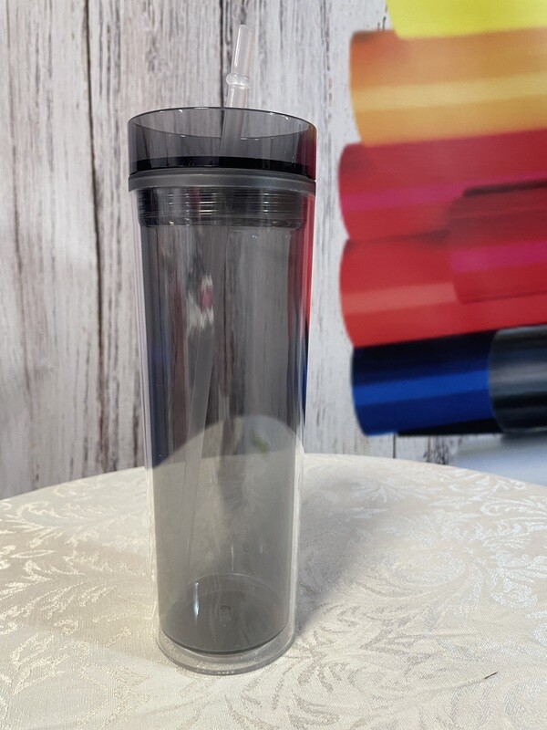 22 oz. Gray PLASTIC Tumbler
