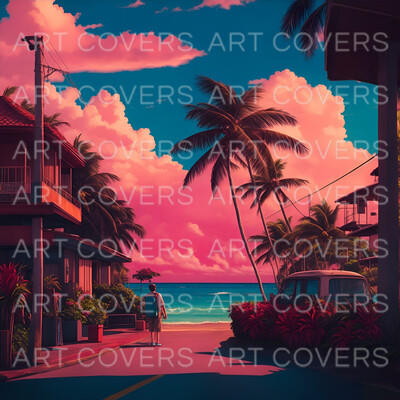 Lofi Art - Beach Palm Pink