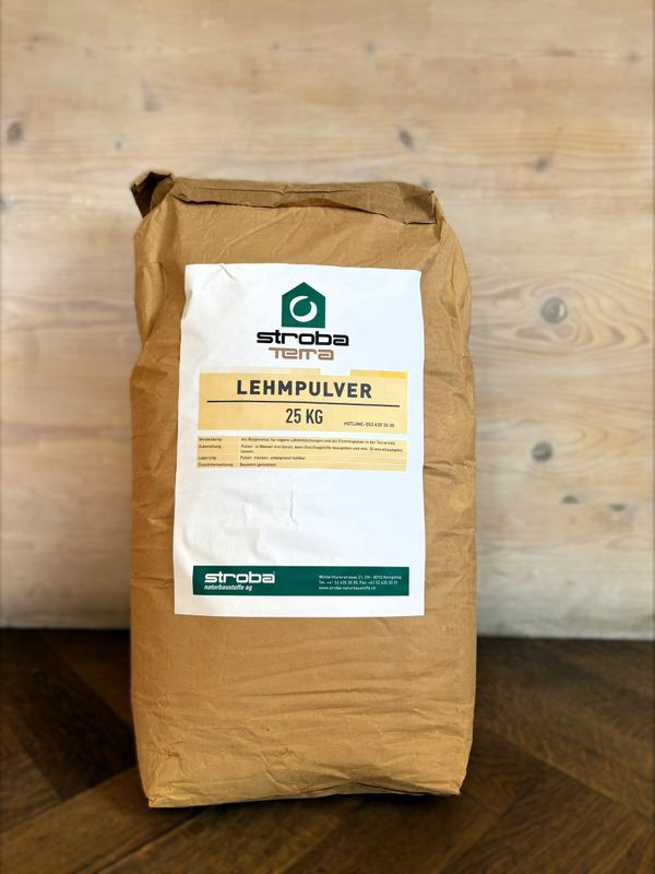 Hochwertiges Lehmpulver 25 kg - Stroba Terra
