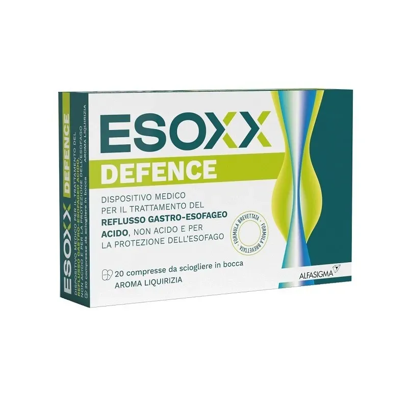 ESOXX DEFENCE TRATTAMENTO REFLUSSO GASTRO-ESOFAGEO 20 COMPRESSE AROMA LIQUIRIZIA