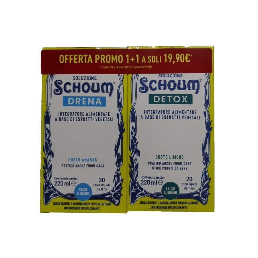 SOLUZIONE SCHOUM DRENA+DETOX BIPACK 2X20 STICK DA 11 ML