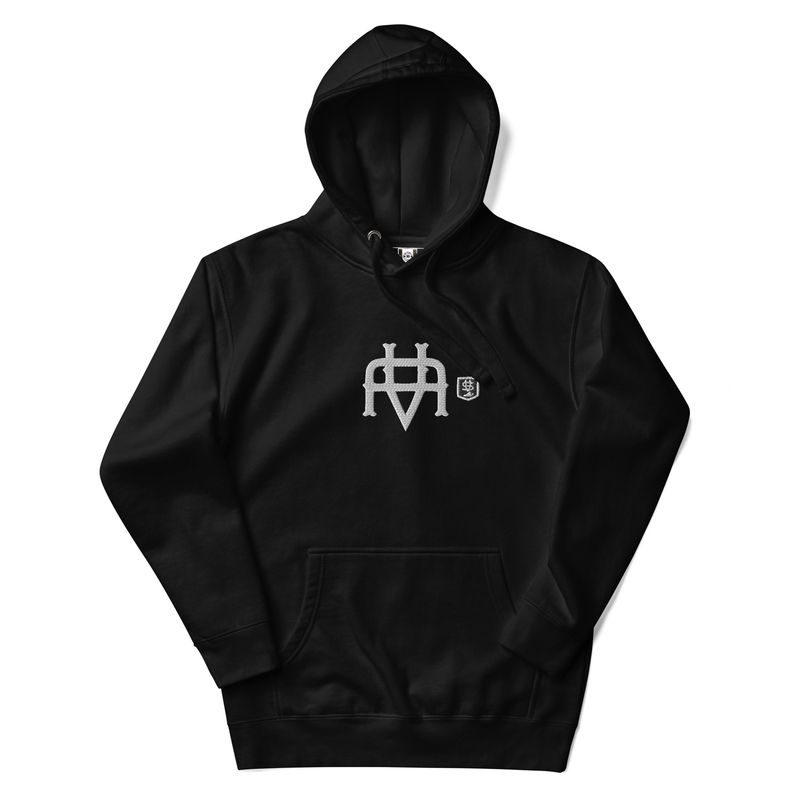 Virginia Style Co. &quot;VA Staple&quot; Collection Black/White Embroidered Unisex Hoodie