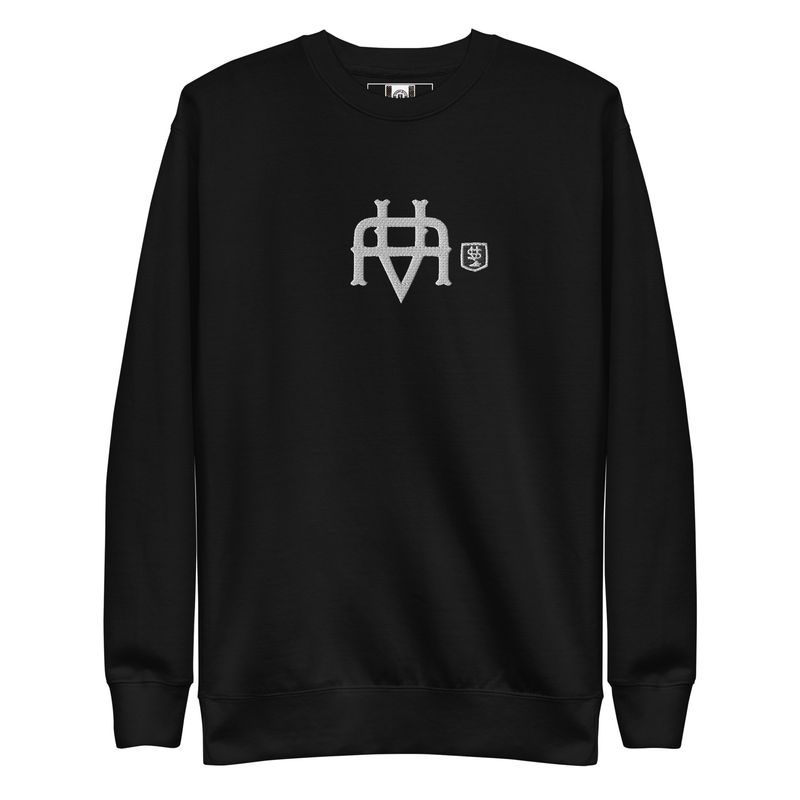 Virginia Style Co. &quot;VA Staple&quot; Collection Black/White Embroidered Unisex Premium Sweatshirt