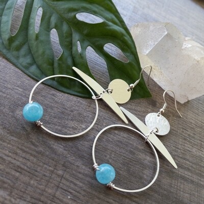 Aquamarine and Silver Statement Earrings