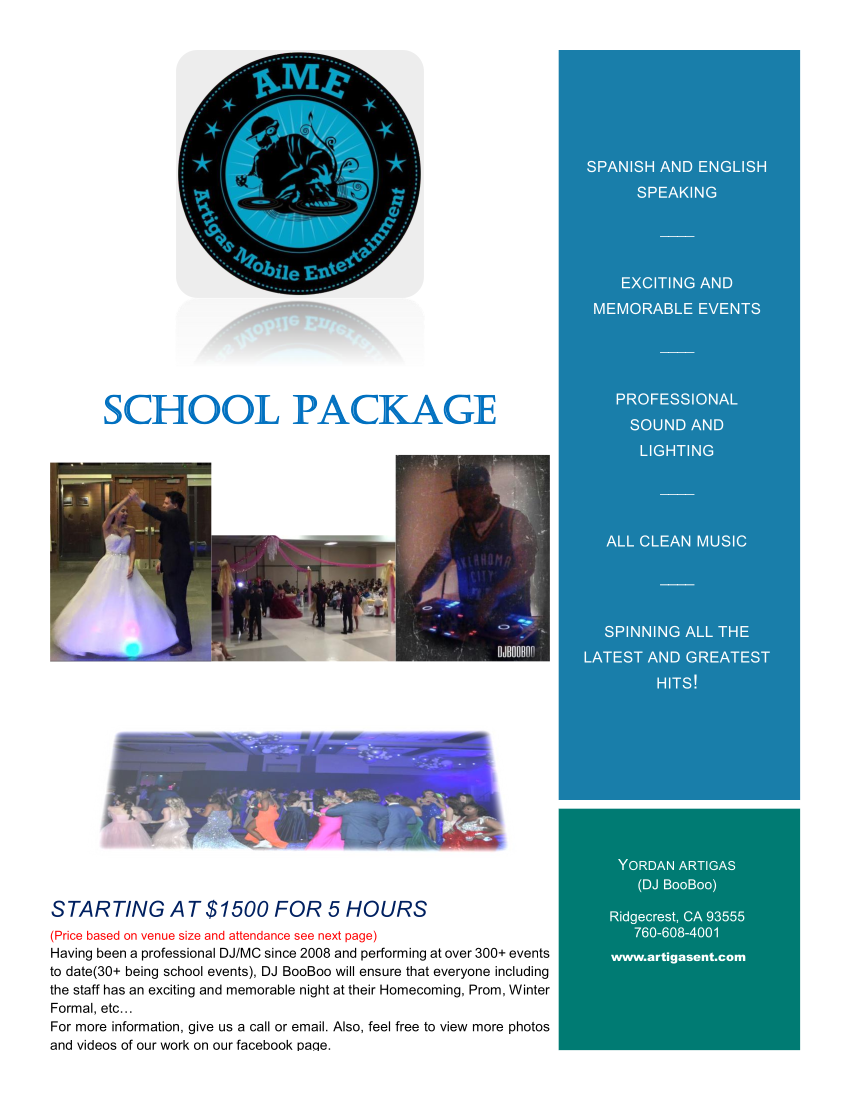 School Dance Package