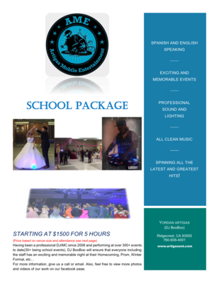 School Dance Package