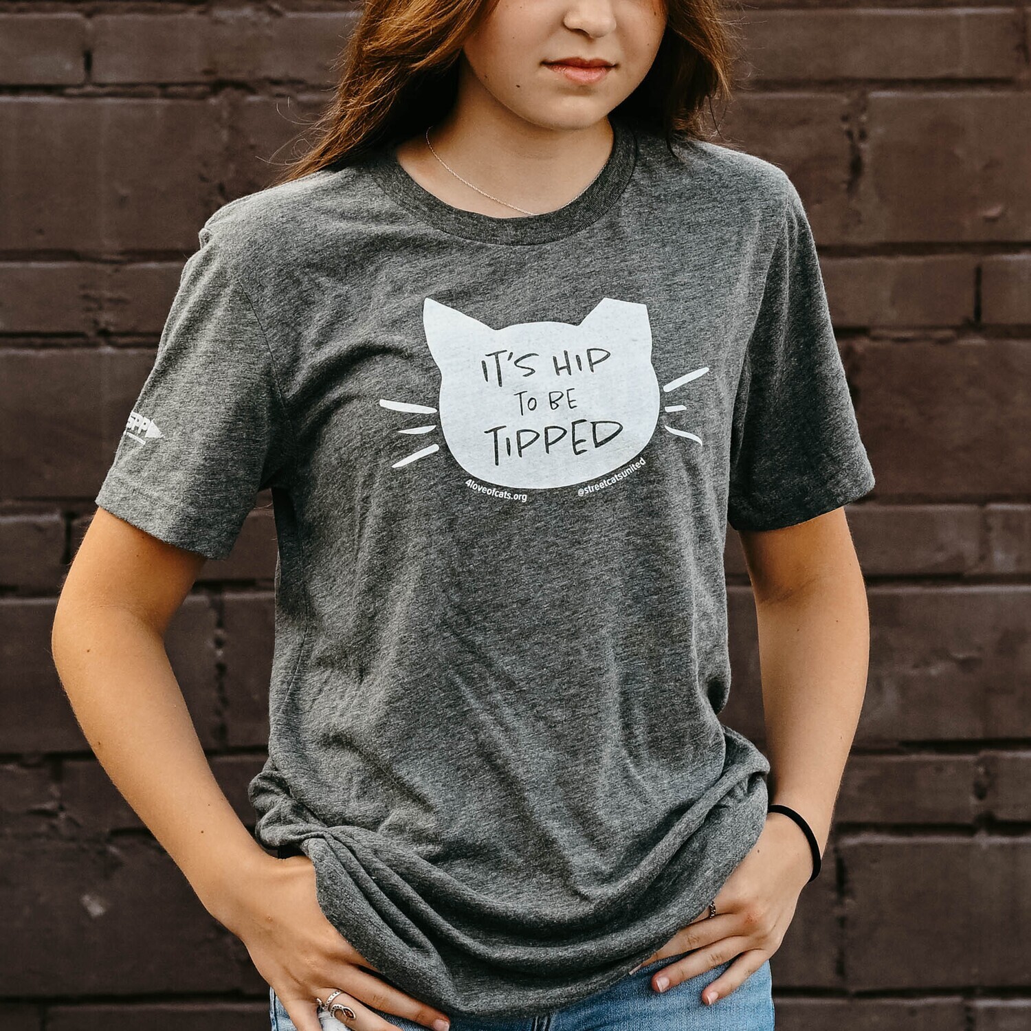 It&#39;s Hip To Be Tipped Gray Heathered Tee