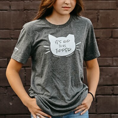 It&#39;s Hip To Be Tipped Gray Heathered Tee