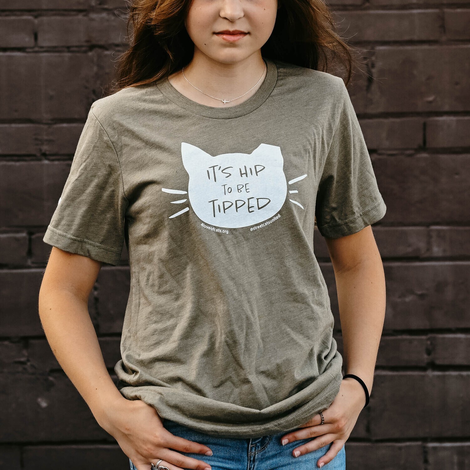 It&#39;s Hip to be Tipped Logo Tee Olive