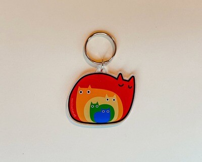 Rainbow Cats Keychain