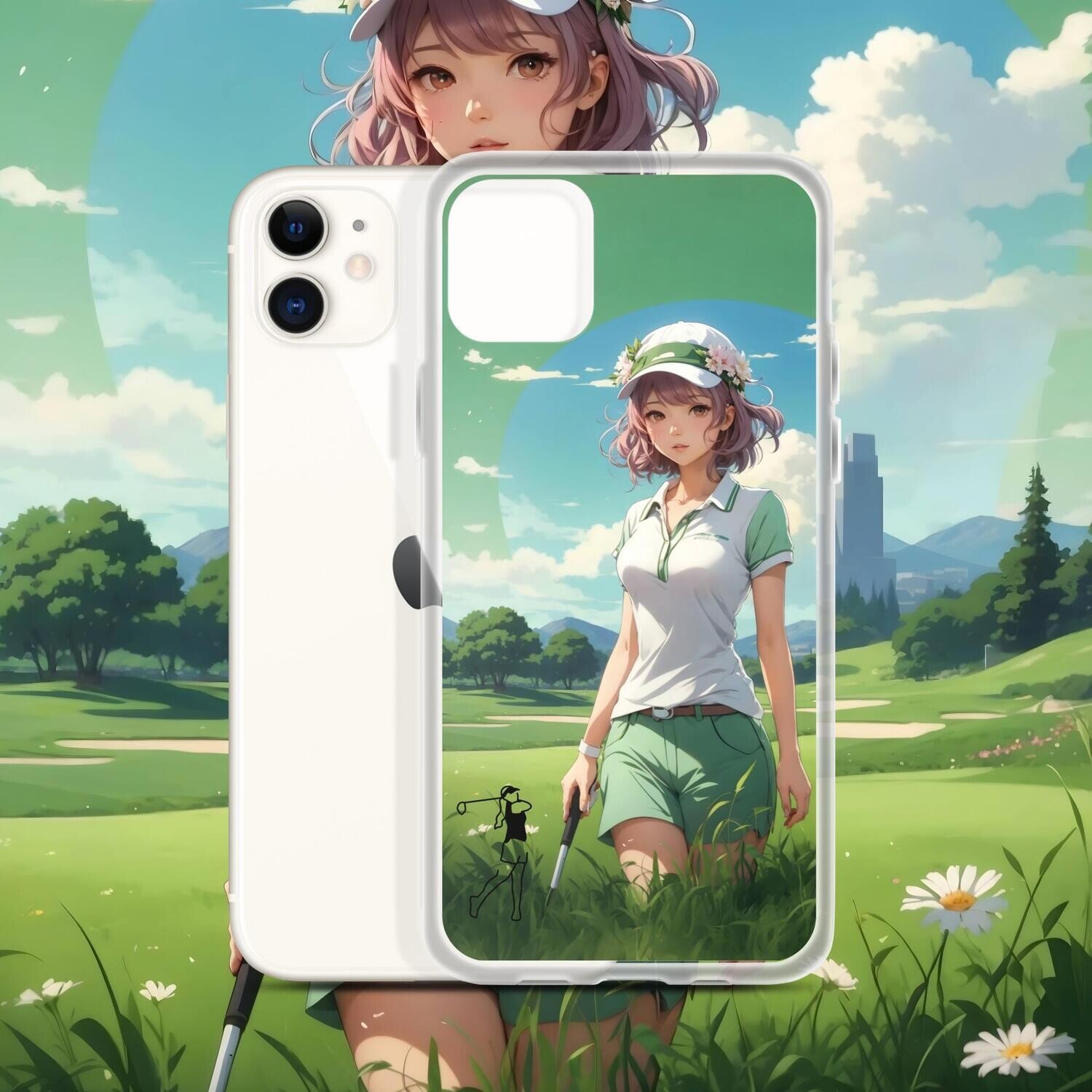 Clear Case for iPhone: Teeing Off with Determination: A Woman&#39;s Golfing Odyssey