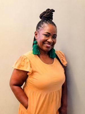 Green Yarn Tassel Earrings