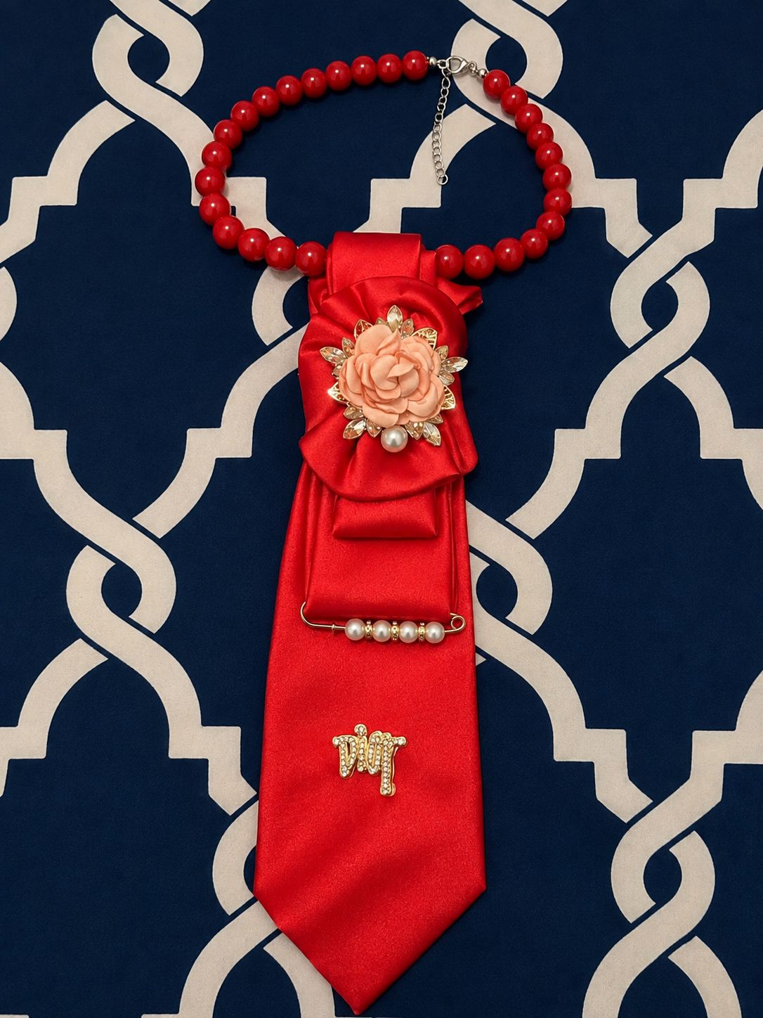 Christian Dior Rose Necklace Tie