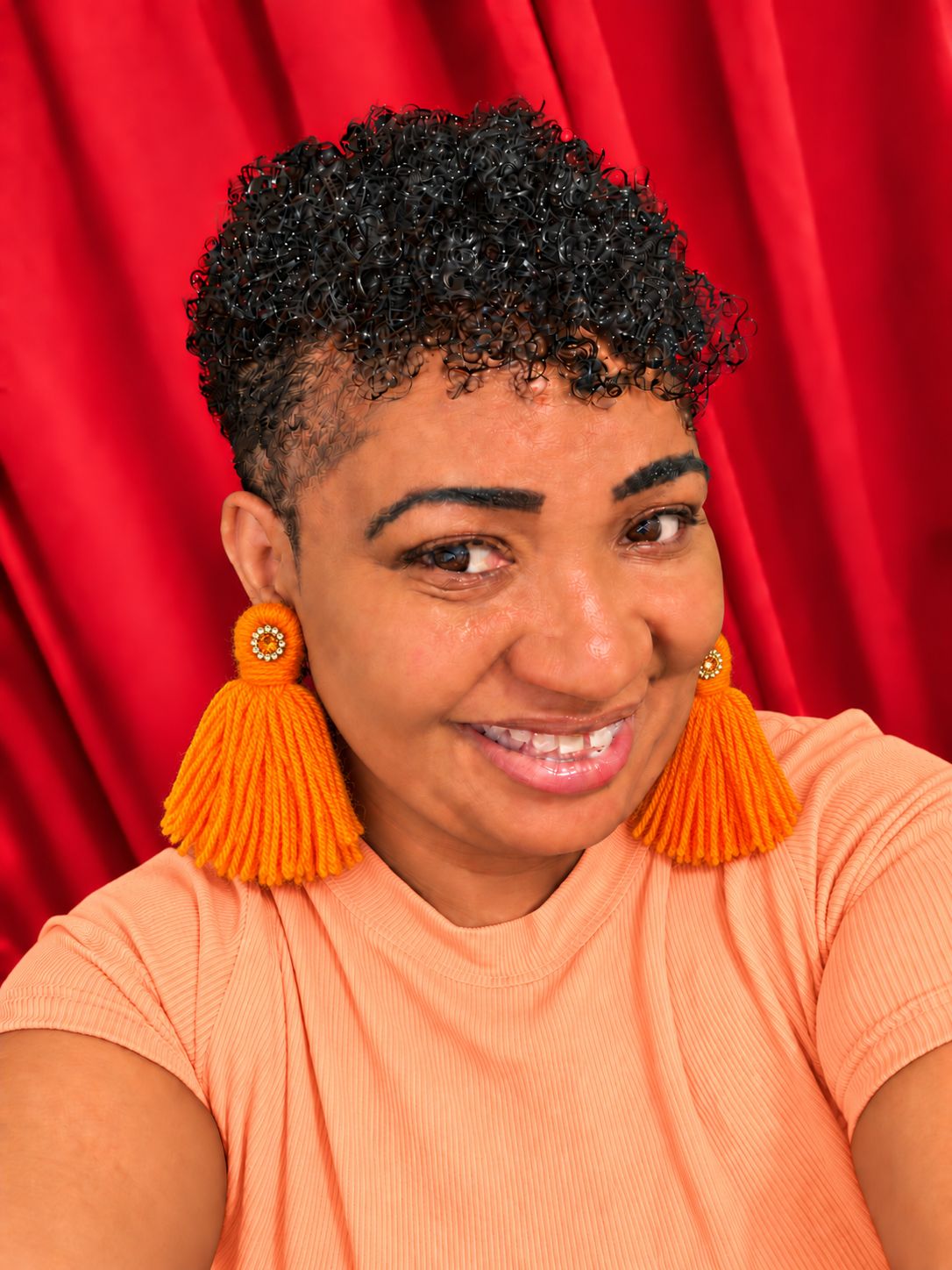 Orange Yam Tassel Earrings
