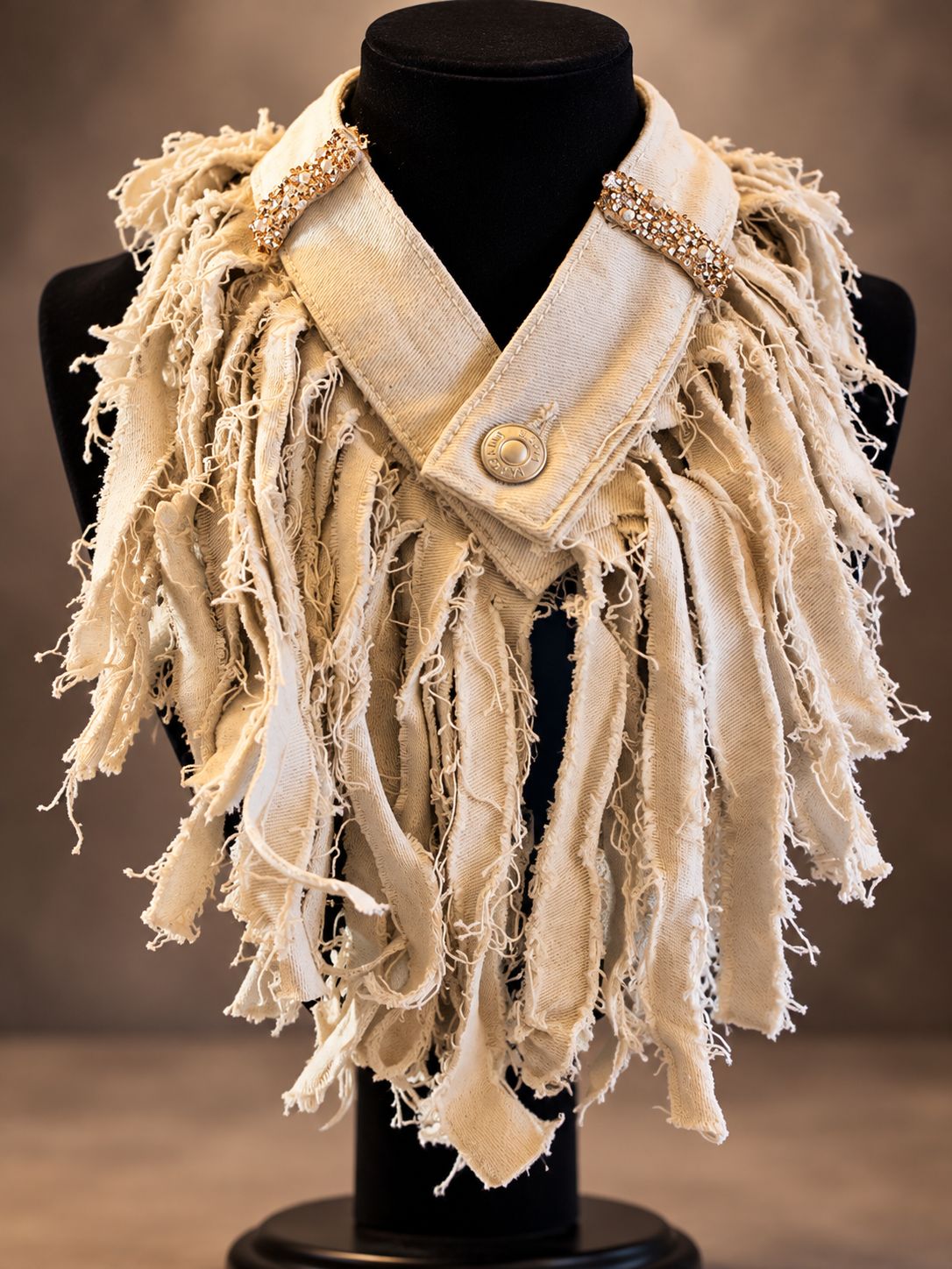 Beige Fringe Necklace