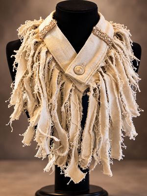Beige Fringe Necklace