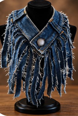 Blue Jean Fringe Necklace
