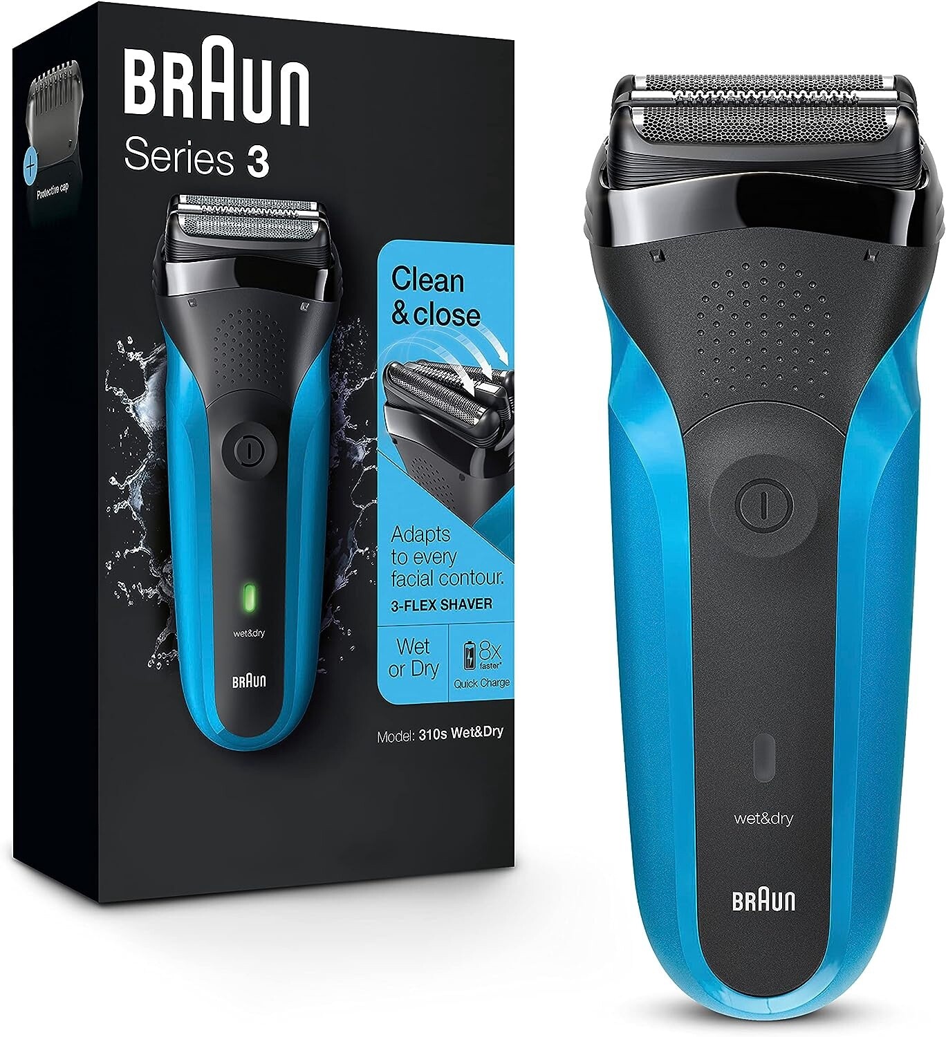 Braun Series 3 310s Wet &amp; Dry Electric Shaver Blue 310S

