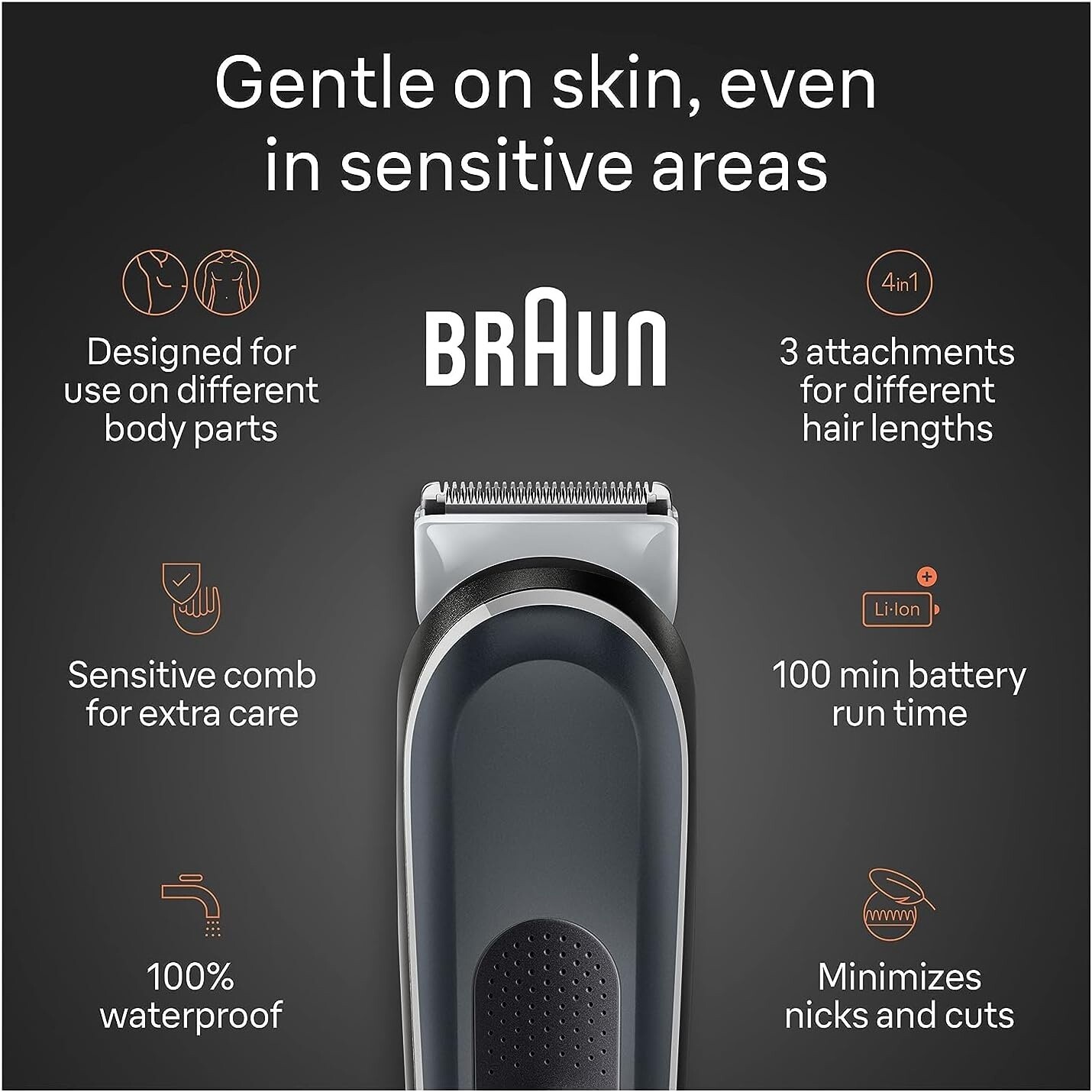 Braun Wet & Dry Body Groomer Series 5 5340,  Use, Black