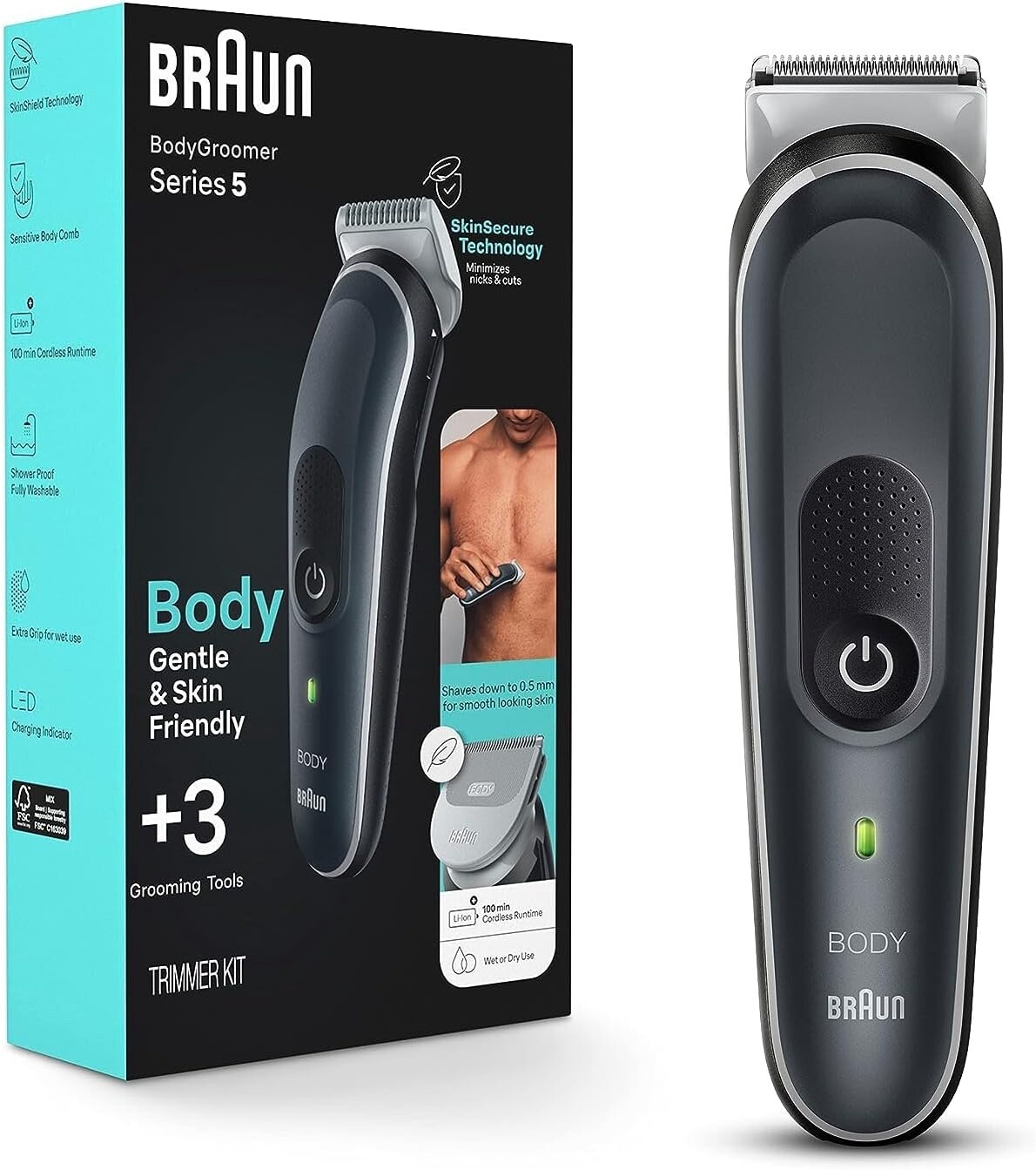 Braun Wet & Dry Body Groomer Series 5 5340,  Use, Black