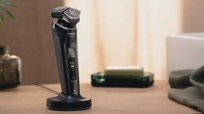 Philips  Series 9000 Electric Shaver, Wet &amp; Dry Use, with Charging Stand, Cleaning System, S9986/55 , Black