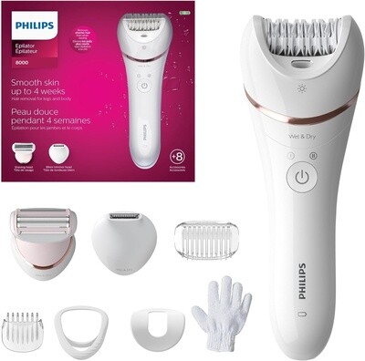 Philips Wet &amp; Dry Epilator Series 8000 - 8 attachments