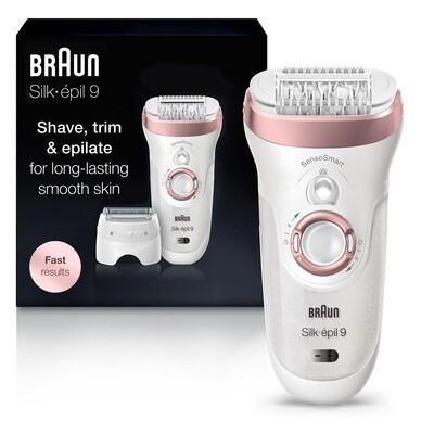 Braun Epilator Silképil 9  Wet &amp; Dry Use 3 Attachments Rose Gold