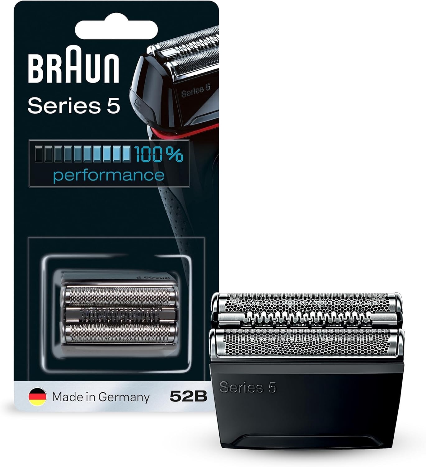 Braun Series 5 52B Electric Shaver Head Replacement Cassette, Black

