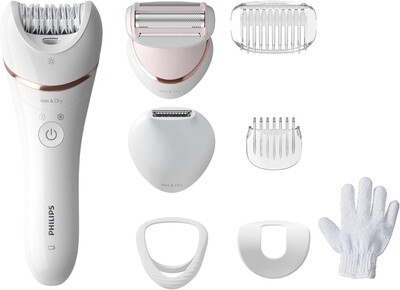 Philips Wet &amp; Dry Epilator Series 8000 - 8 attachments