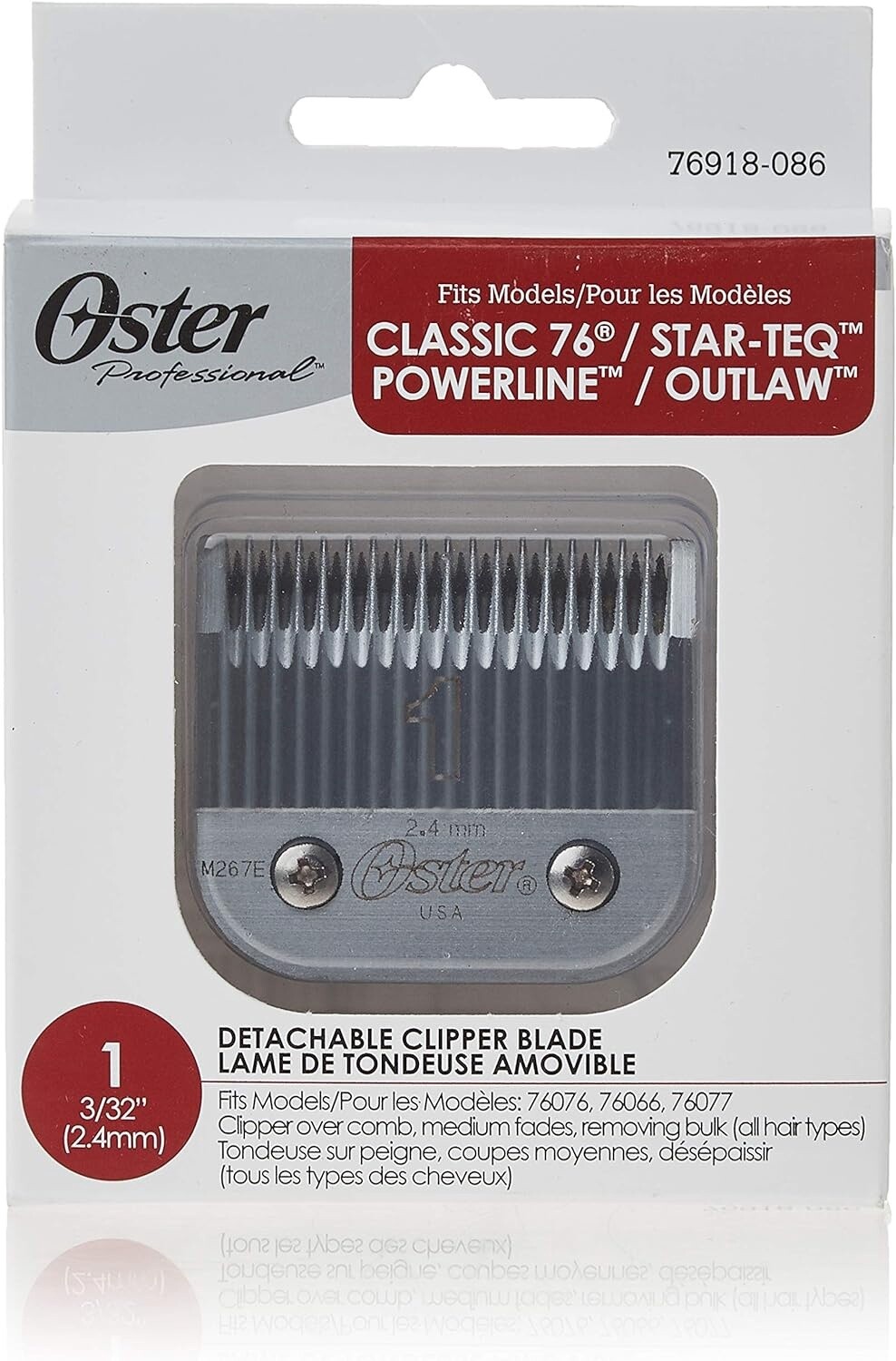 Oster Professional 76918-086 Classic 76 &amp; Other Models Replacement Blade, Size 1: 3/32&quot;, 2.4 mm

