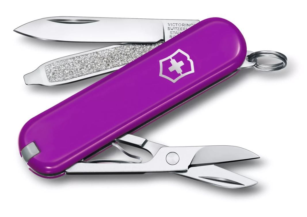 Victorinox Swiss Army Classic SD 58 mm 7 Function Small Pocket Knife - Tasty Grape Purple 0.6223.52G