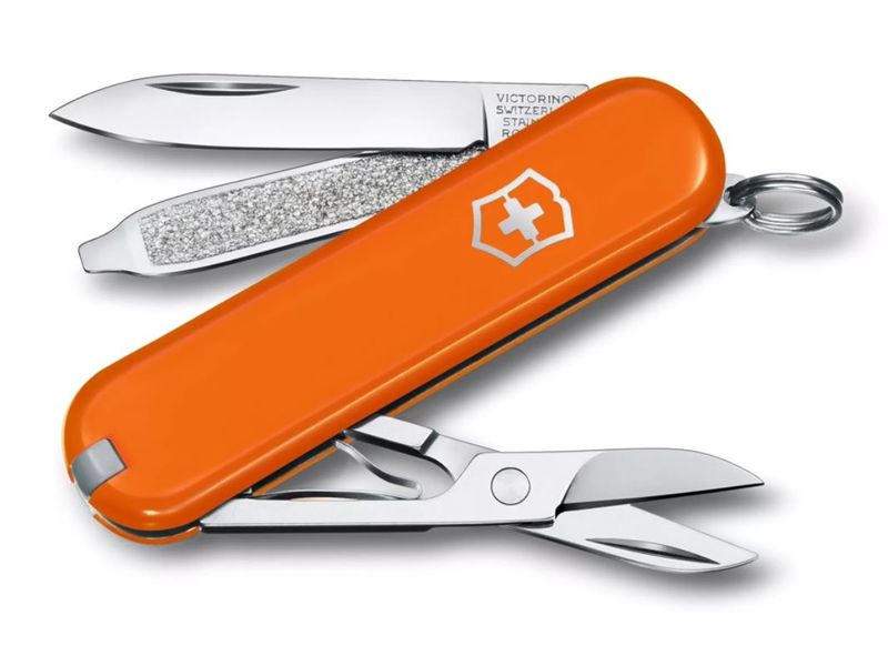 Victorinox Swiss Army Classic SD 58 mm 7 Function Pocket Knife- Mango Tango Orange 0.6223.83G