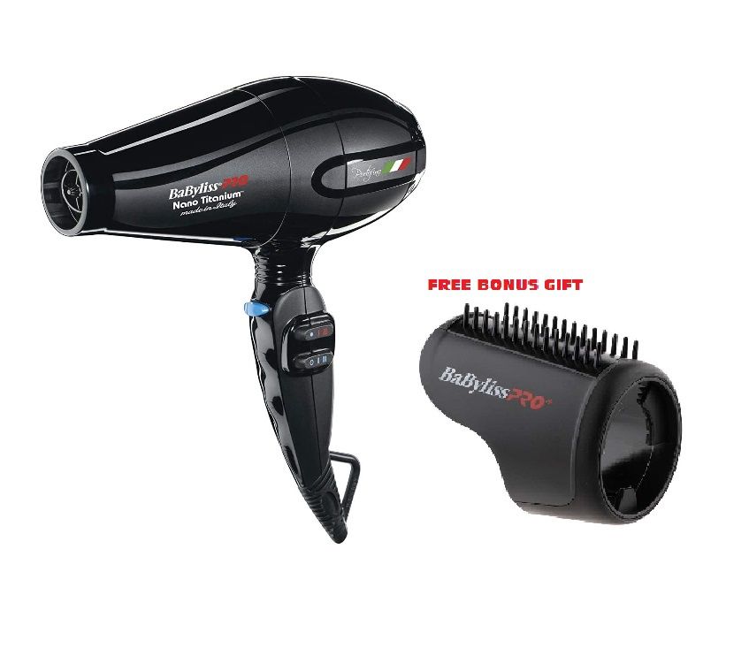 BaBylissPRO Nano Titanium Portofino Hairdryer BAB6610C + FREE Blowout Attachment