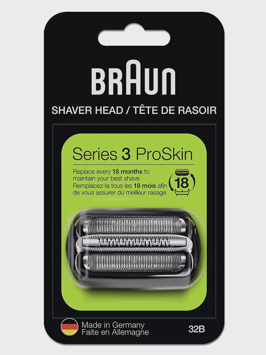 Braun Series 3: 32B Foil &amp; Cutter Replacement Head Cassette For Electric Razor/Shaver 1 pack