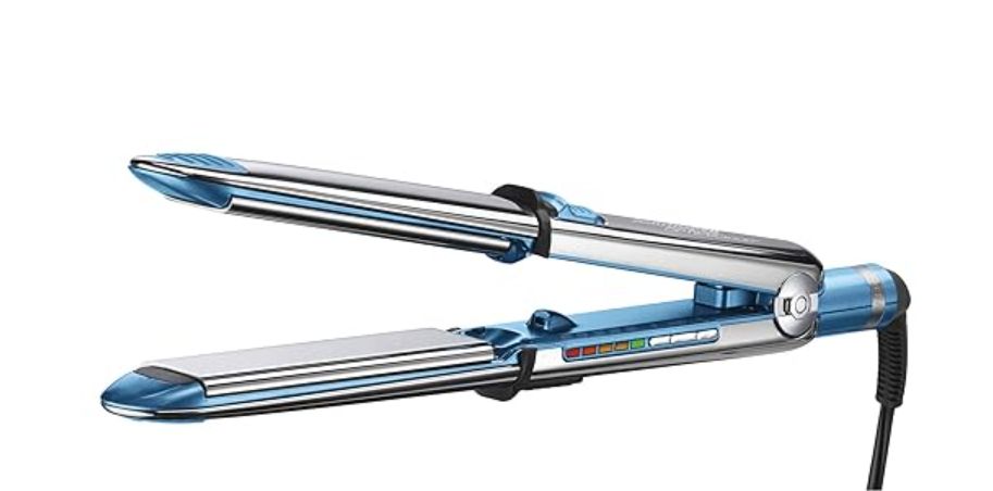 BaBylissPRO Nano Titanium Optima 1” Stainless Steel Flat Iron. Blue/Silver BABSS3100TUC
