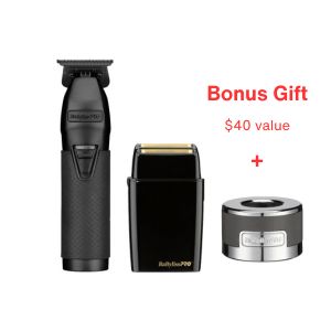 BaBylissPRO LimitedFX Matte Black Trimmer and Double-Foil Shaver + FREE Charging base
