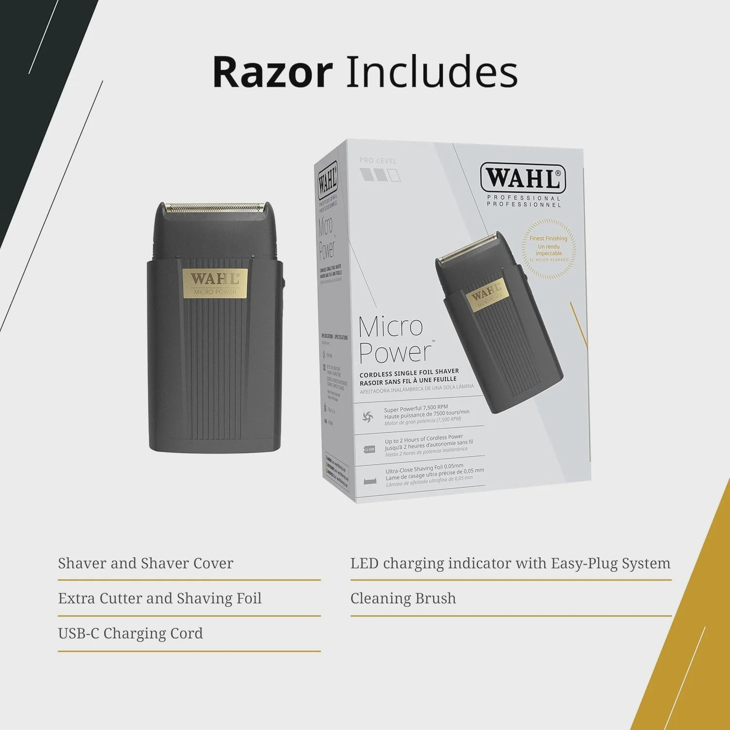 WAHL Micro Power Cordless Single foil shaver